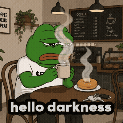 Cartoon Frog Drinking Coffee At Table GIF