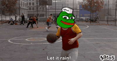 Cartoon Frog Holding Basketball Saying Let It Rain GIF