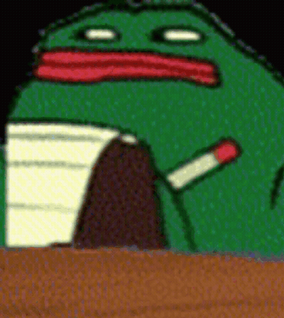 Cartoon Frog Holding Cigarette GIF