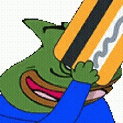 Cartoon Frog Holding Pencil GIF
