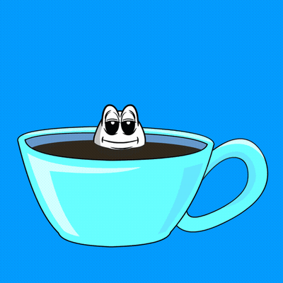 Cartoon Frog In Cup Of Coffee Good Morning GIF