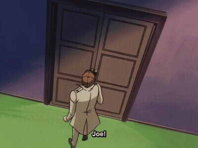 Cartoon Frog In Sunglasses And Blue Shirt Looking At Camera GIF