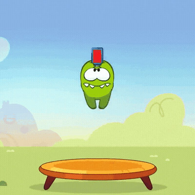 Cartoon Frog Jumping Over Table GIF