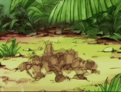 Cartoon Frog Lying In Jungle GIF