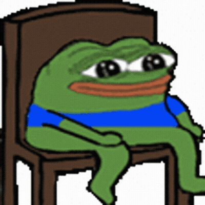 Cartoon Frog Sitting Cross-Legged On Chair GIF