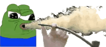 Cartoon Frog Smoking Pipe Sticker