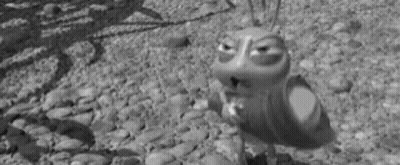 Cartoon Frog Standing On Rocky Surface GIF