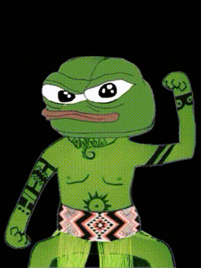Cartoon Frog Tattoo Saying I'm A Native American GIF