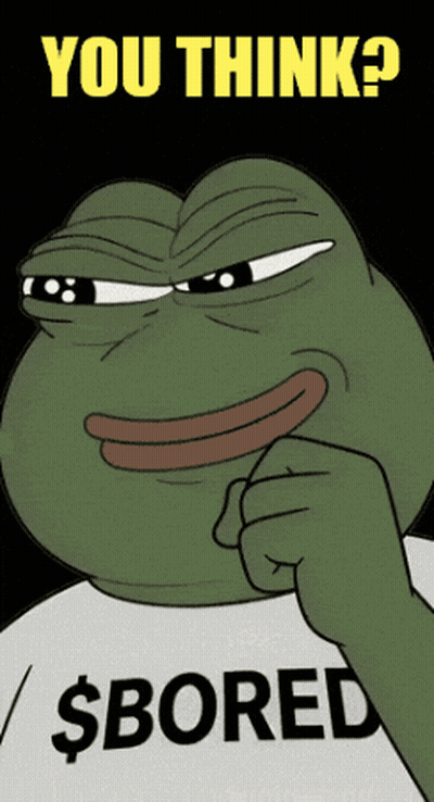 Cartoon Frog Wearing $ Bored Shirt GIF
