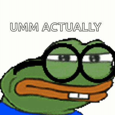 Cartoon Frog Wearing Glasses With Umm Actually GIF