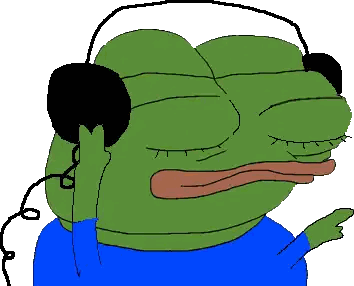 Cartoon Frog Wearing Headphones Sticker