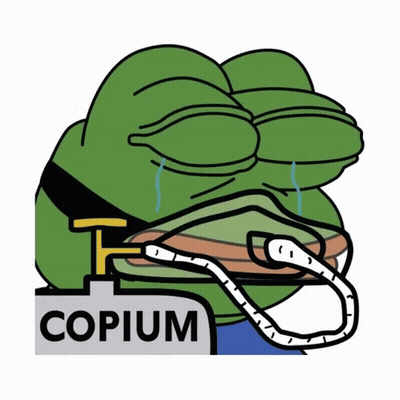 Cartoon Frog Wearing Oxygen Mask Copium GIF