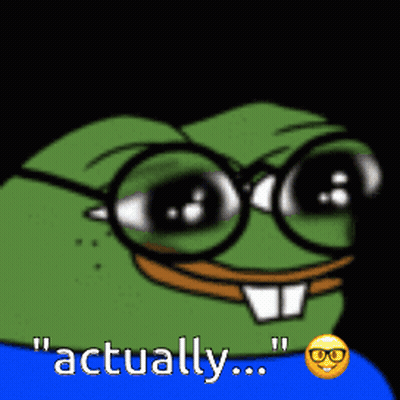 Cartoon Frog With Glasses Saying Actually GIF
