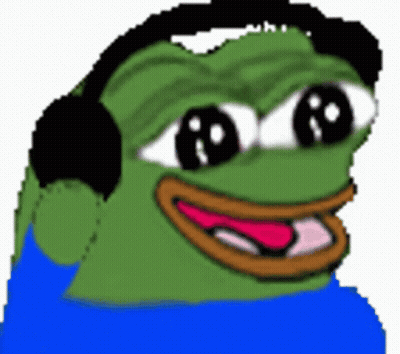 Cartoon Frog With Headphones And Blue Shirt GIF