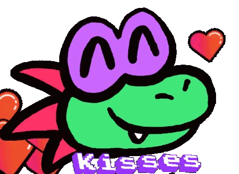 Cartoon Frog With Hearts And Kisses Sticker