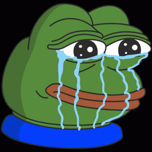 Cartoon Frog With Tears Coming Out Of Its Eyes GIF