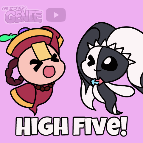 Cartoon Ghost And Skunk With High Five GIF