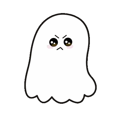 Cartoon Ghost Making Funny Face Sticker