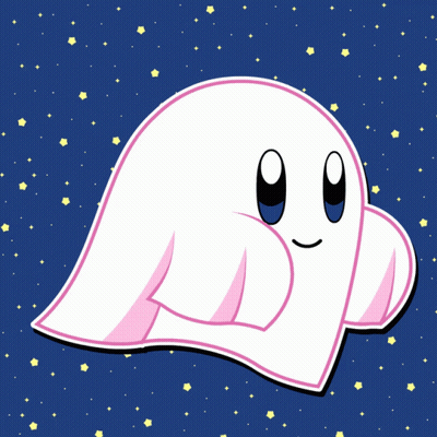 Cartoon Ghost On Blue Background GIF