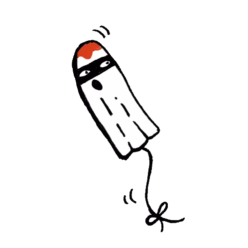 Cartoon Ghost Wearing Mask Sticker