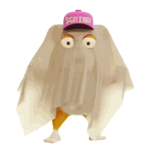 Cartoon Ghost Wearing Pink Hat Saying Grind Sticker