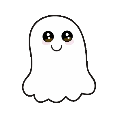 Cartoon Ghost With Big Eyes Sticker