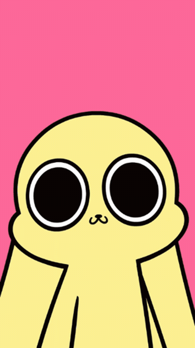 Cartoon Ghost With Big Eyes Pink Background GIF