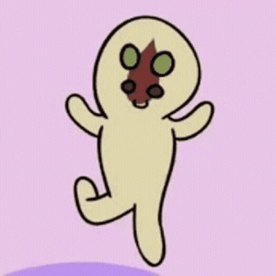 Cartoon Ghost With Brown Face On Purple Background GIF