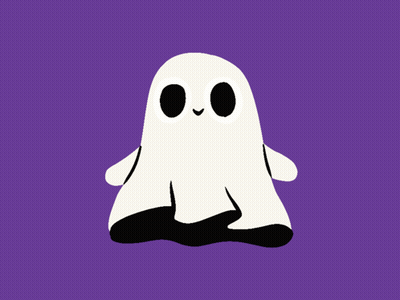 Cartoon Ghost With Heart In Mouth GIF