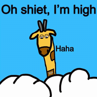 Cartoon Giraffe Oh Shiet I'm High GIF