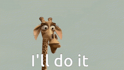 Cartoon Giraffe Saying I'll Do It GIF