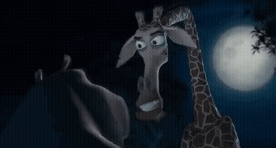 Cartoon Giraffe Standing In Front Of Full Moon GIF