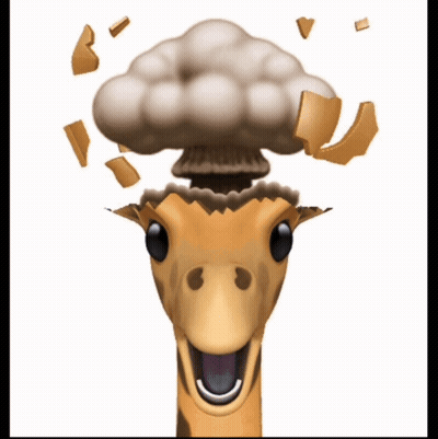 Cartoon Giraffe With Explosion Coming Out of Head