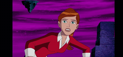 Cartoon Girl And Man Lying On Ground GIF