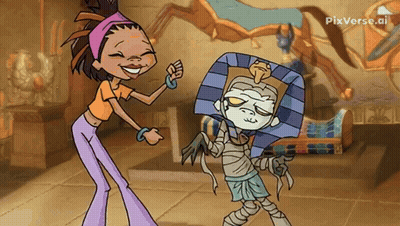 Cartoon Girl And Mummy Pixverse.ai GIF
