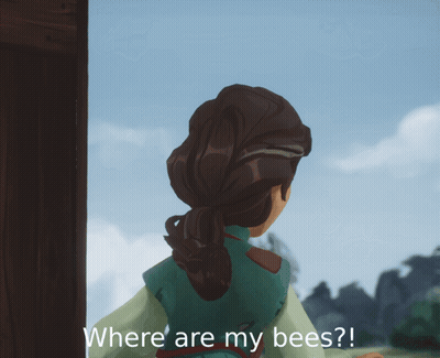 Cartoon Girl At Door Saying Where Are My Bees GIF