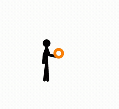 Cartoon Girl At Table With GK Laptop GIF
