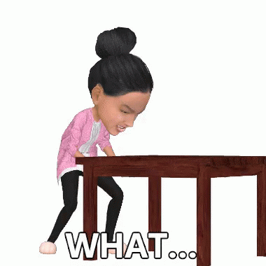 Cartoon Girl At Table With What GIF