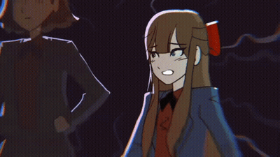 Cartoon Girl Beside Book Titled Lexi GIF