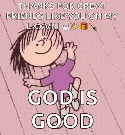 Cartoon Girl Birthday Cake Thanks Friends LXXVIII God Good GIF