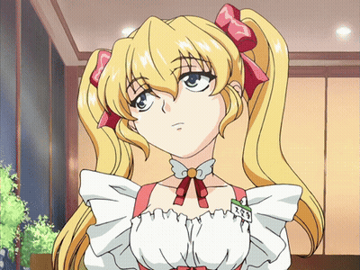 Cartoon Girl Blonde Hair Name Tag Aoi GIF