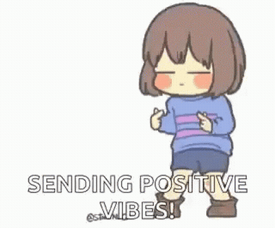 Cartoon Girl Blowing Heart Sending Positive Vibes GIF