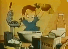 Cartoon Girl Cooking  GIF
