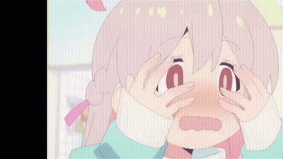 Cartoon Girl Covering Eyes Making Funny Face GIF