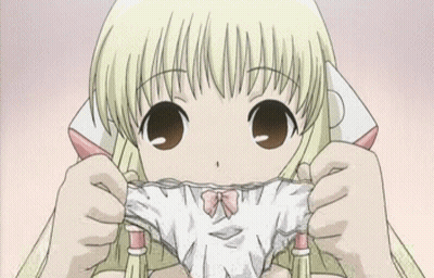 Cartoon Girl Covering Face With Underwear GIF