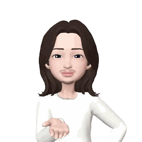 Cartoon Girl Covering Mouth With Hearts Sticker