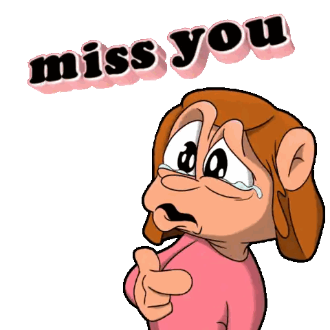 Cartoon Girl Crying And Pointing Miss You Sticker