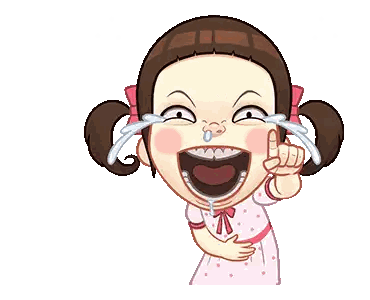 Cartoon Girl Crying Pointing At Camera Sticker