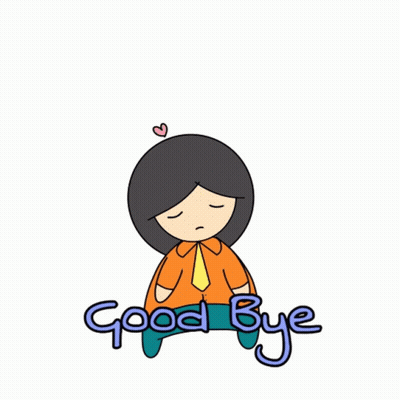 Cartoon Girl Crying Saying Good Bye GIF