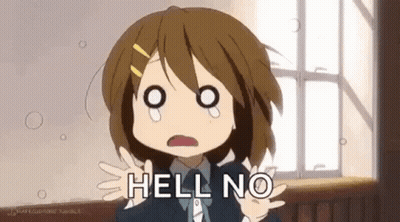 Cartoon Girl Crying Saying Hell No GIF